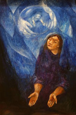 Bakire Meryem, Almanya 'nın Bad Urach kentindeki St. Joseph Kilisesi' nde Sieger Koder 'in sunağı.