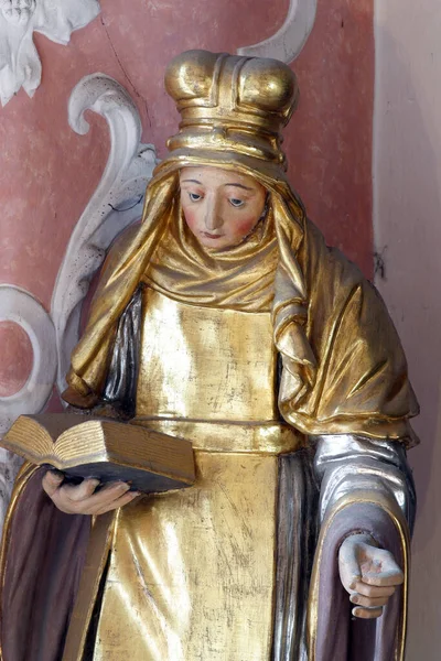 Heilige Birgitta Von Schweden Statue Auf Dem Altar Der Heiligen — Stockfoto