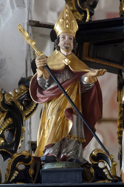 Papst Gregor Der Große Statue Auf Der Kanzel Der Katharinenkirche — Stockfoto