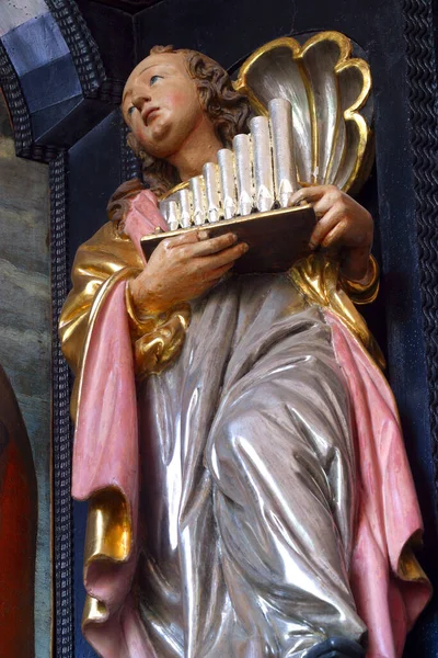Свята Сесілія Статуя Вівтарі Святої Аполлонії Церкві Святої Катерини Загребі — стокове фото