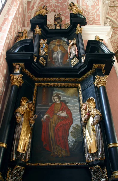 Altar Från Saint Apollonia Kyrkan Saint Catherine Alexandria Zagreb Kroatien — Stockfoto