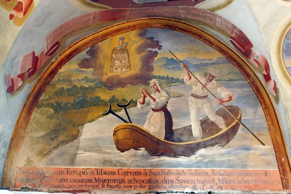 Pinturas Votivas Iglesia Asunción Virgen María Remete Zagreb Croacia —  Fotos de Stock