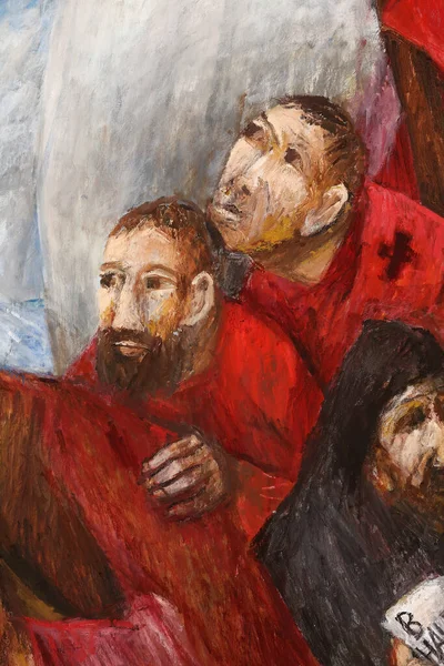 Detalj Clement Peters Båt Fresco Sieger Koder Vid Church Clement — Stockfoto