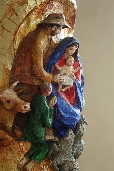 Сцена Різдва Христового Церкві Якова Іхлінґені Німеччина — стокове фото