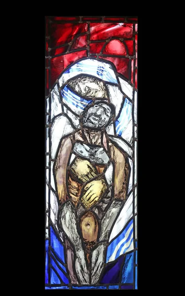 Saint Teresa Calcutta Stained Glass Sieger Koder John Church Piflas — 스톡 사진