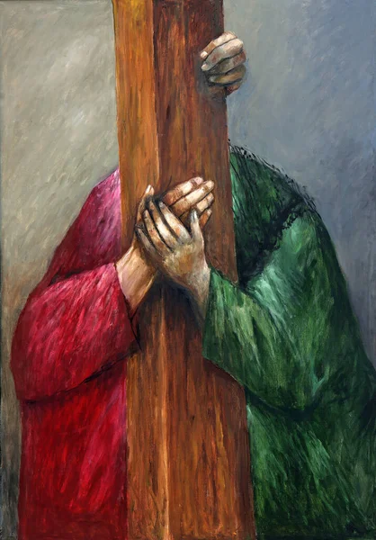 Jezus Spotyka Swoją Matkę Stacja Drogowa Krzyża Sieger Koder Kościele — Zdjęcie stockowe