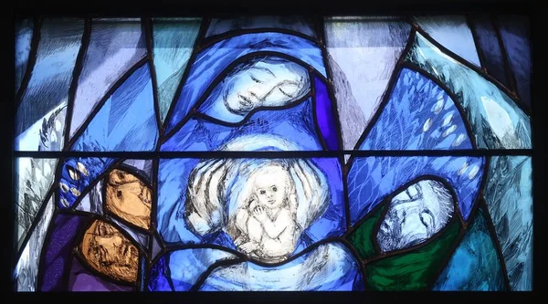 Бог Творец Живого Деталь Стеклянного Окна Церкви Святого Иоанна Пифласе — стоковое фото