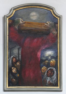 Almanya 'nın Rosenberg kentindeki Our Lady of Sorrows Kilisesi' nde Sieger Koder 'den Haç Yolu