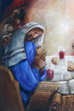 Emmaus 'ta akşam yemeği, Almanya' nın Rosenberg kentindeki Our Lady of Sorrows Kilisesi 'nde Sieger Koder' in sunağı.