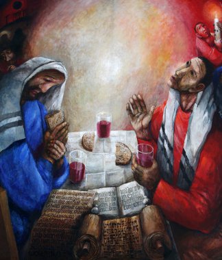 Emmaus 'ta akşam yemeği, Almanya' nın Rosenberg kentindeki Our Lady of Sorrows Kilisesi 'nde Sieger Koder' in sunağı.
