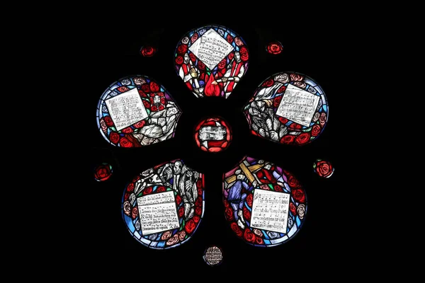 Скляне Вікно Сігера Кодера Церкві Сент Джеймс Гогенберзі Німеччина — стокове фото