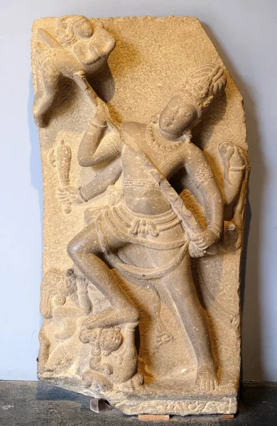 Statua Andhakasuravadhamurti Dell Viii Secolo Esposta Nel Museo Del Principe — Foto Stock