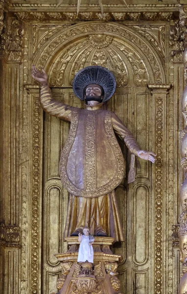 Die Statue Des Heiligen Franziskus Xaver Auf Dem Hochaltar Der — Stockfoto