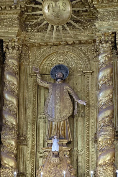 Statua San Francesco Saverio Sull Altare Maggiore Della Basilica Bom — Foto Stock