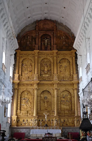 Main Altar Cathedral Dedicated Catherine Alexandria Old Goa Goa India — Stock Photo, Image