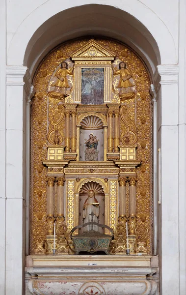 Алтарь Святой Анны Кафедральном Соборе Посвященном Екатерины Александрийской Старый Гоа — стоковое фото