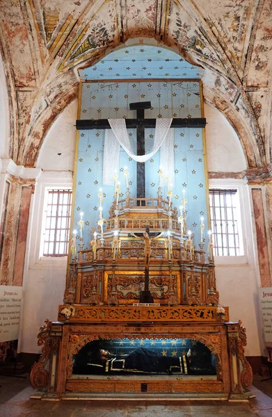 Altar Santa Cruz Catedral Dedicada Catalina Alejandría Goa Viejo Goa — Foto de Stock