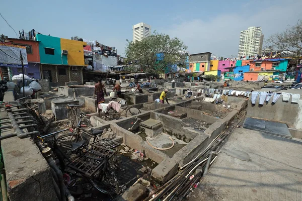 Dhobi Ghat Lavandaria Livre Mumbai Índia — Fotografia de Stock