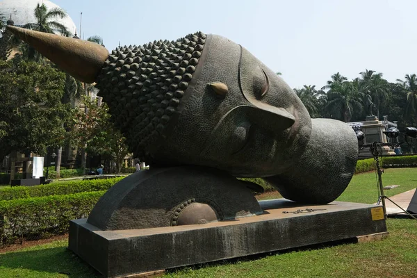 Statue Buddhas Head Garden Prince Wales Museum Now Known Chhatrapati — Stock Photo, Image