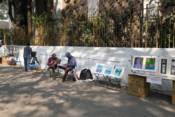 Pavement Kunstgalleri Fort Område Kala Ghoda Art District Mumbai Indien - Stock-foto