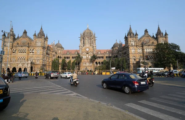 Stacja Victoria Terminal Chatrapati Shivaji Bombaju Indie — Zdjęcie stockowe