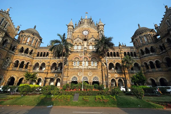 Stacja Victoria Terminal Chatrapati Shivaji Bombaju Indie — Zdjęcie stockowe
