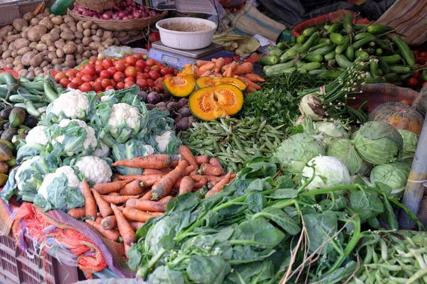 Verdure Mercato Kumrokhali Bengala Occidentale India — Foto Stock