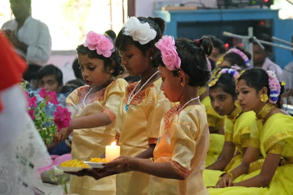 Mass Our Lady Lourdes Church Kumrokhali West Bengal India — Stock Photo, Image