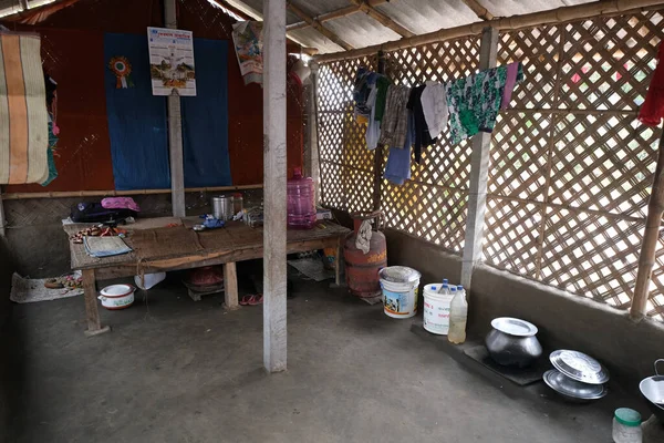 Cozinha Uma Casa Tribal Aldeia Kumrokhali Bengala Ocidental Índia — Fotografia de Stock