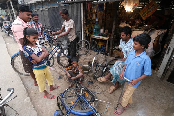 Механик Мастерской Ремонту Велосипедов Кумрохали Западная Бенгалия — стоковое фото