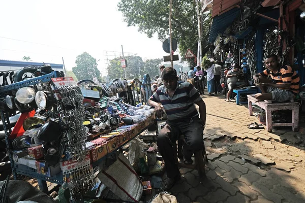 Più Economico Mercato Ricambi Accessori Auto Mallick Bazar Kolkata India — Foto Stock
