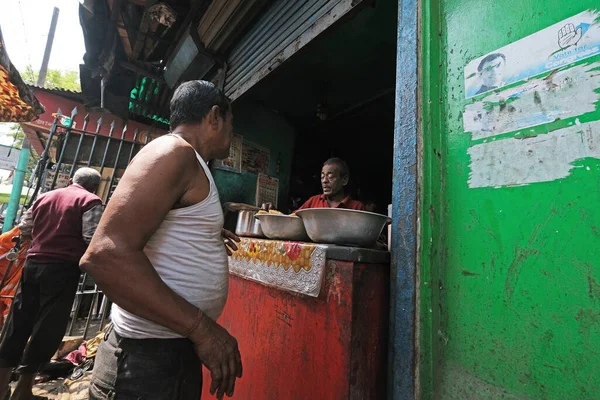 Restauration Rue Simple Kolkata Bengale Occidental Inde — Photo