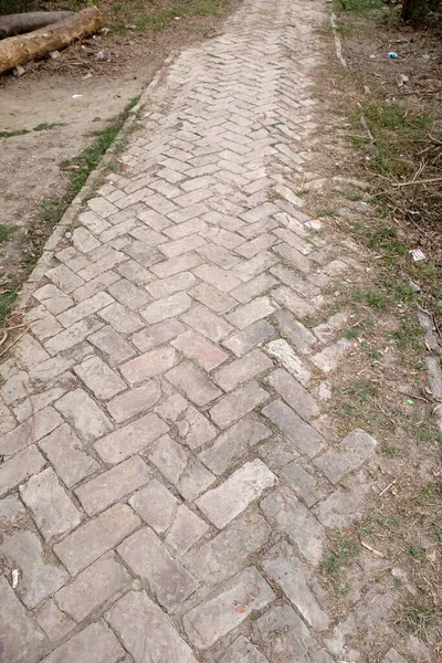 Brick Road Kumrokhali Zachodni Bengal Indie — Zdjęcie stockowe