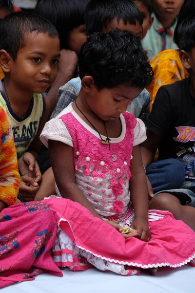 Schulkinder Kumrokhali Westbengalen Indien — Stockfoto