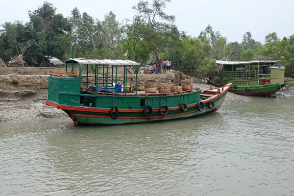 Turistbåtar Som Startar Sina Sightseeingturer Sundarbans Västbengalen Indien — Stockfoto