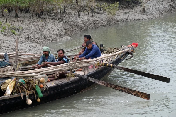 Wioślarz Bagnach Sundarban Wpisany Listę Światowego Dziedzictwa Unesco Indie — Zdjęcie stockowe