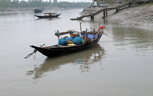 Evezős Csónak Sundarbans Mocsaras Vidékein Unesco Világörökség Része India — Stock Fotó
