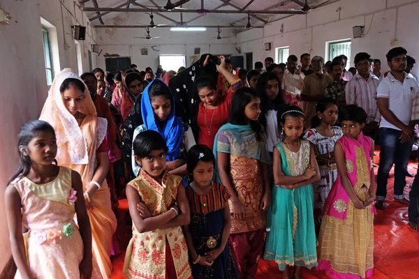 Misa Una Iglesia Chunakhali Bengala Occidental India —  Fotos de Stock