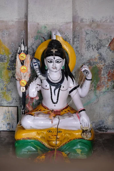 Statue Seigneur Shiva Dans Temple Hindou Village Sambhunagar Bengale Occidental — Photo