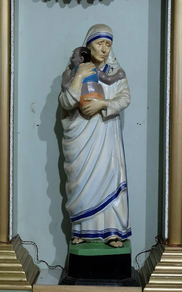 Pomnik Teresy Kalkuty Katolickiej Katedrze Niepokalanego Serca Maryi Teresy Kalkuty — Zdjęcie stockowe