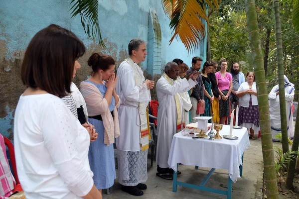 Santa Missa Túmulo Missionário Croata Padre Jesuíta Ante Gabric Por — Fotografia de Stock