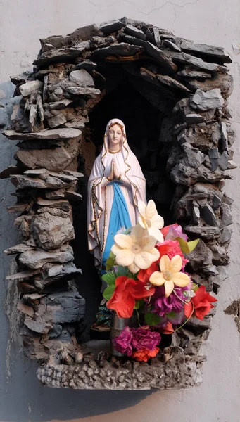 Estatua Nuestra Señora Lourdes Shishu Bhavan Una Las Casas Establecidas —  Fotos de Stock