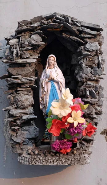 Pomnik Matki Bożej Lourdes Shishu Bhavan Jednym Domów Założonych Przez — Zdjęcie stockowe