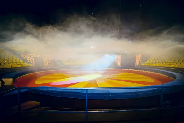 Interior of circus with fog effect