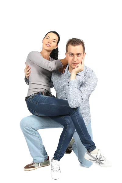 Portrait of happy young loving couple — Stock Photo, Image