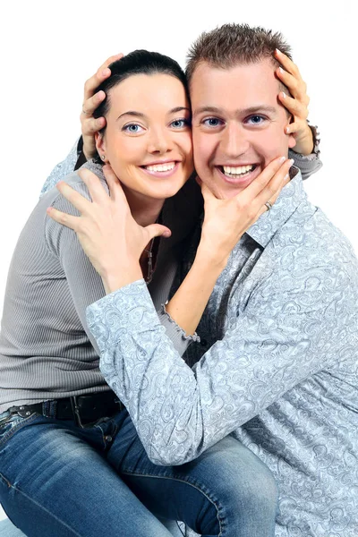 Retrato de rir casal amoroso — Fotografia de Stock