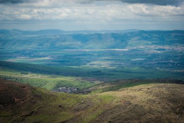 Golan Tepeleri kale Nemrut - Ortaçağ Kalesi'Golan Tepeleri, 800 m deniz seviyesinden yüksek bir tepe üzerinde kuzey kesiminde yer alan üzerinden görünümünü manzara. Milli Parkı, İsrail