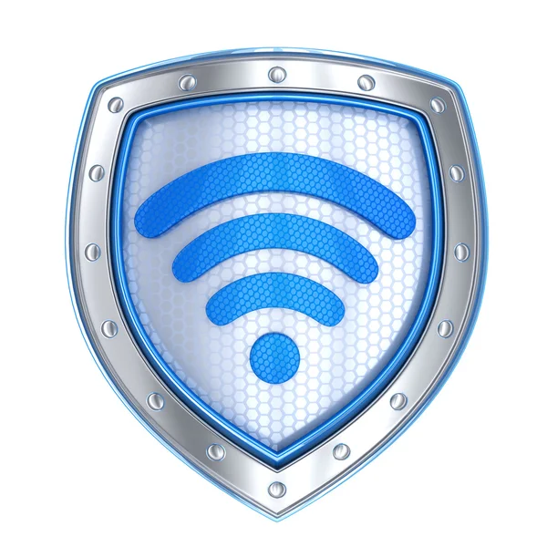 Escudo, proteger o símbolo wi-fi — Fotografia de Stock