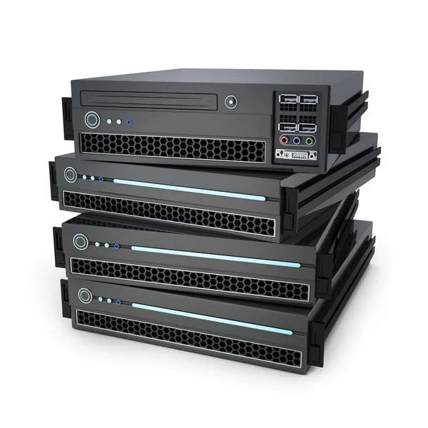 Quatro unidades de servidor — Fotografia de Stock