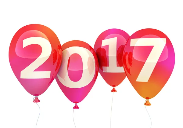 Sign new year 2017 on balloon — Stock Photo, Image